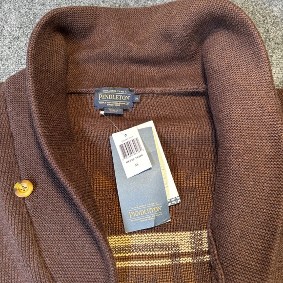 Pendleton Mens Shawl Collar Cardigan Brown Harding Aztec Print Size XL - Picture 3 of 7